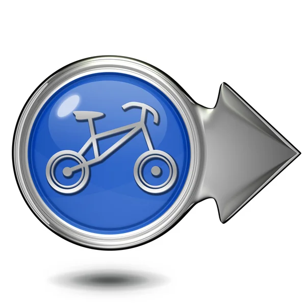 Okrągła ikona roweru na białym tle — Zdjęcie stockowe