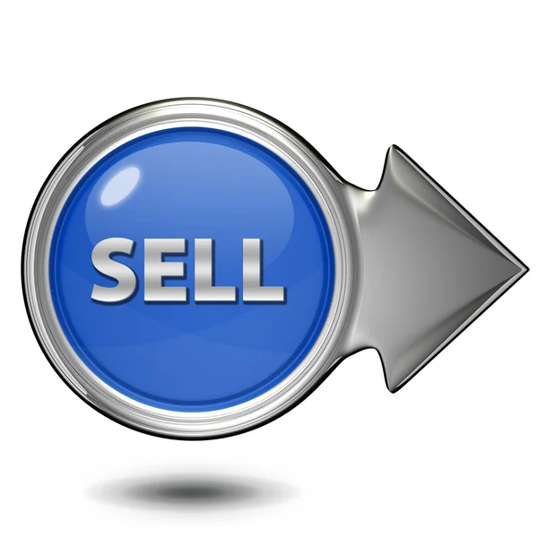 Sell circular icon on white background — Stock Photo, Image