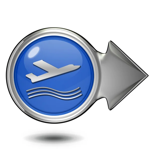 Plane circular icon on white background — Stock Photo, Image