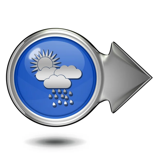 Ícone circular de chuva no fundo branco — Fotografia de Stock