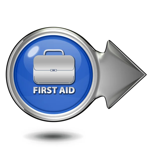 Icono circular de primeros auxilios sobre fondo blanco —  Fotos de Stock