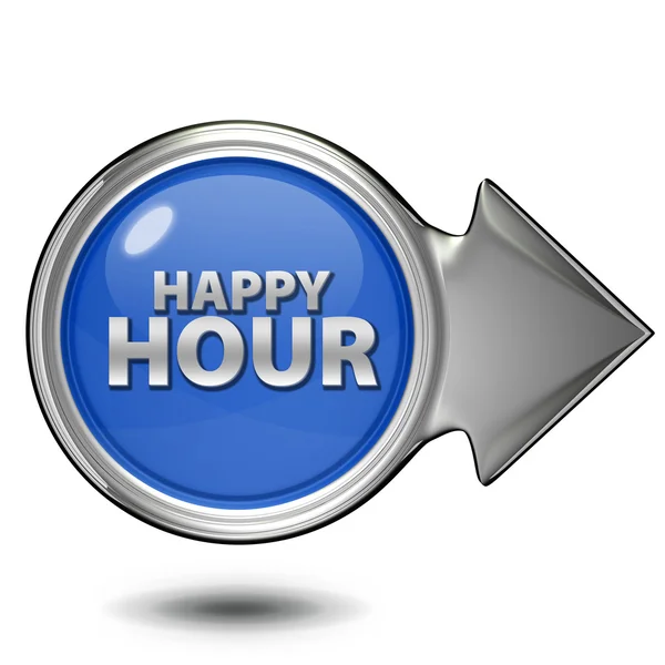 Happy Hour rundes Symbol auf weißem Hintergrund — Stockfoto