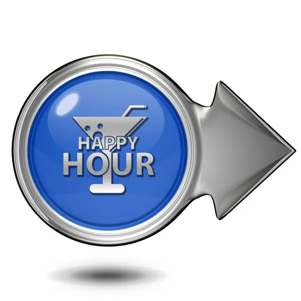 Happy hour circular icon on white background — Stock Photo, Image