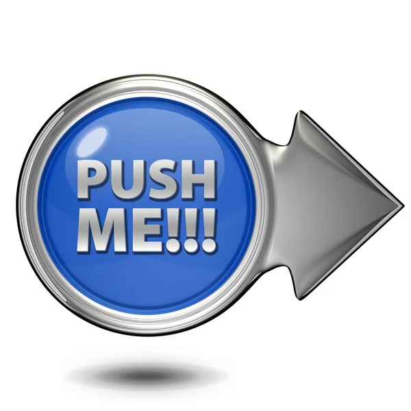 Push me circular icon on white background — Stock Photo, Image