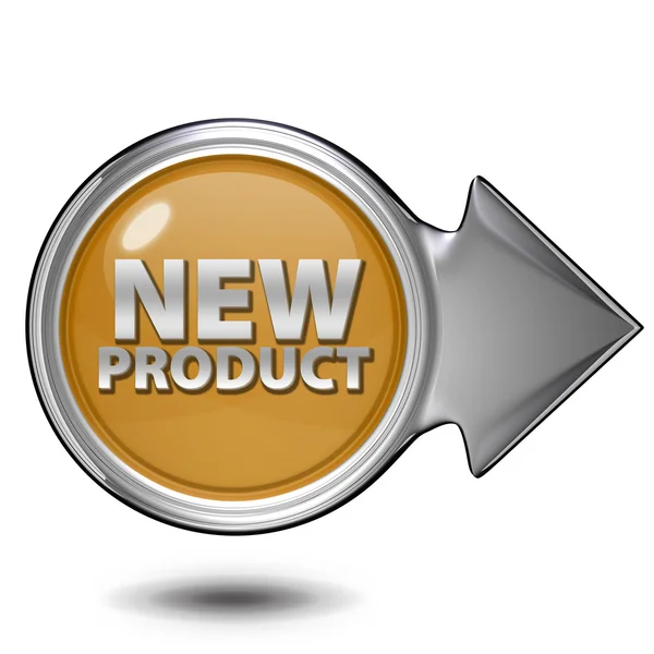 Novo ícone circular do produto no fundo branco — Fotografia de Stock