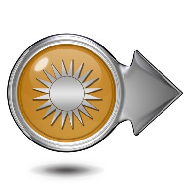 Beyaz arka plan üzerinde güneş dairesel simgesi