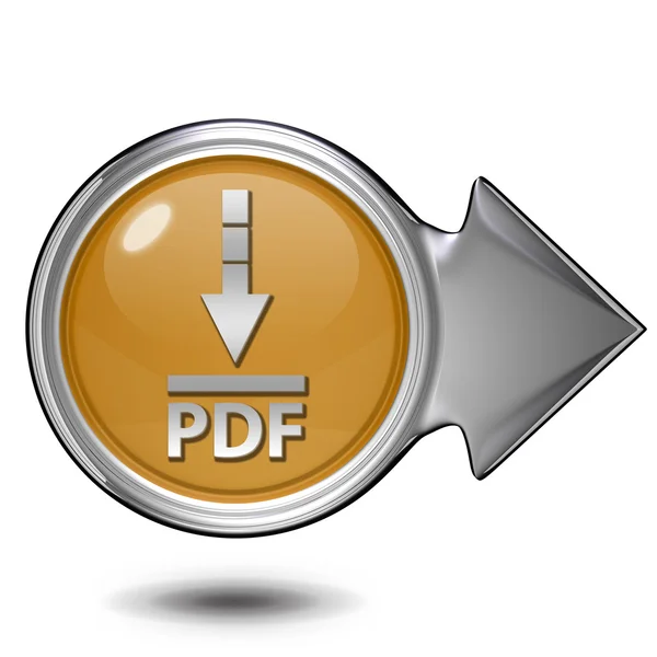 PDF do pobrania okrągła ikona na białym tle — Zdjęcie stockowe