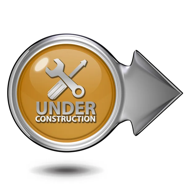 Under construction circular icon on white background — Stock Photo, Image