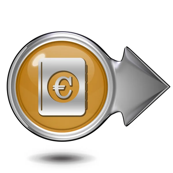 Euro money book circular icon on white background — Stock Photo, Image
