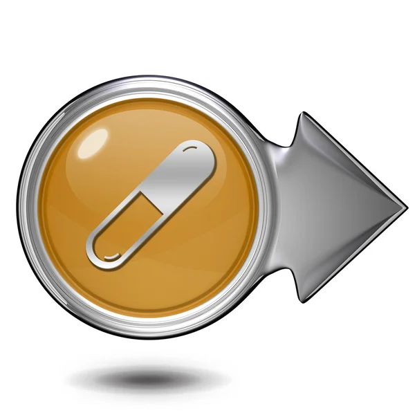 Pille kreisförmiges Symbol auf weißem Hintergrund — Stockfoto