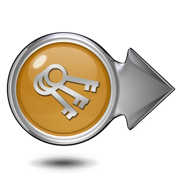 Key circular icon on white background — Stock Photo, Image