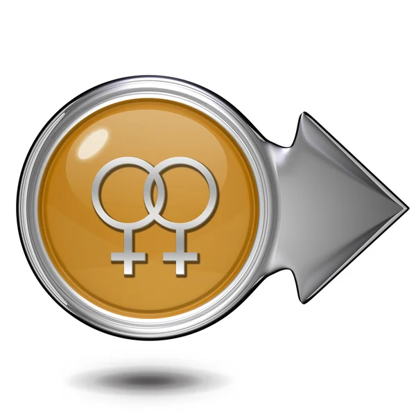 Icona circolare lesbica su sfondo bianco — Foto Stock