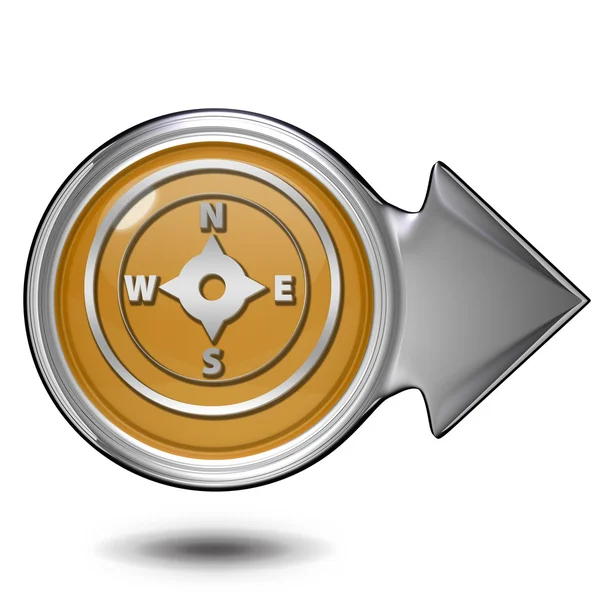 Bússola ícone circular no fundo branco — Fotografia de Stock