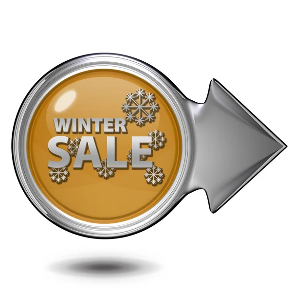 Ícone circular de venda de inverno no fundo branco — Fotografia de Stock