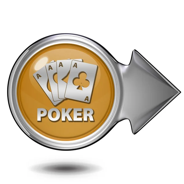 Beyaz arka plan üzerinde Poker dairesel simgesi — Stok fotoğraf