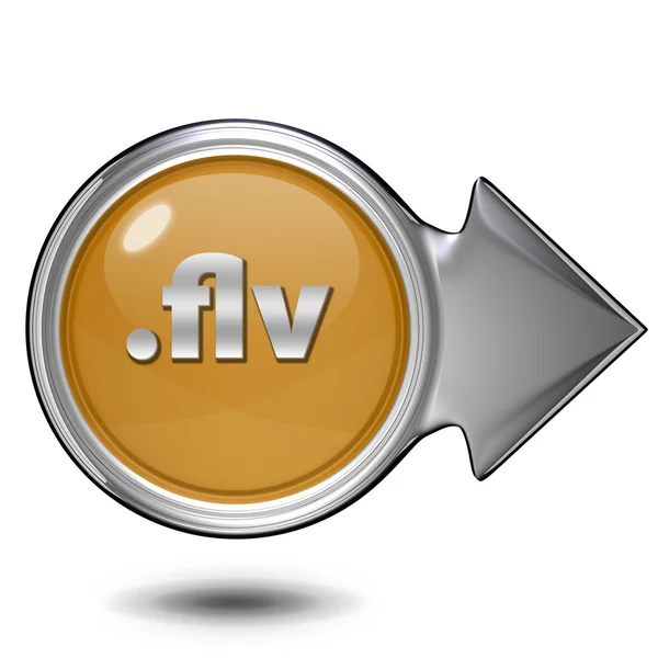 .flv circular icon on white background — Stock Photo, Image
