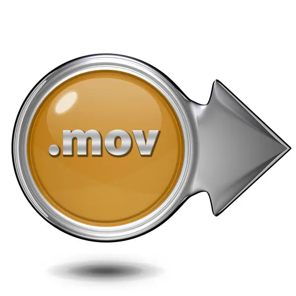 .kulatá ikona MOV na bílém pozadí — Stock fotografie