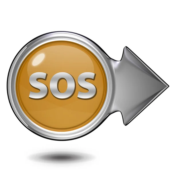 SOS circular icon on white background — Stock Photo, Image