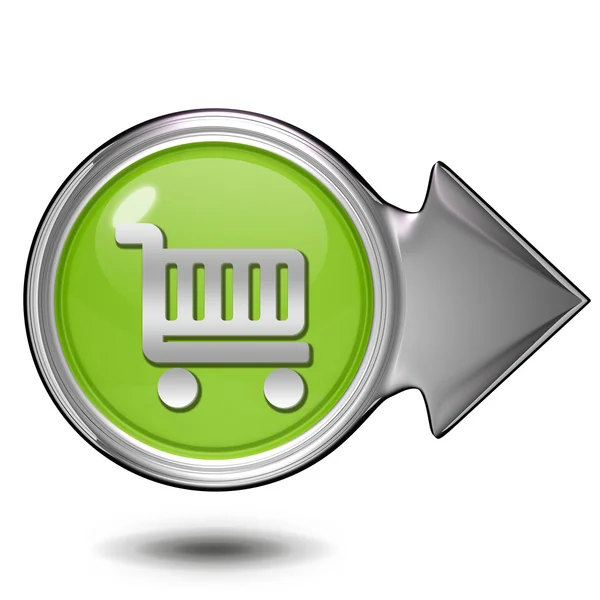 Shopping cart cirkulär ikonen på vit bakgrund — Stockfoto