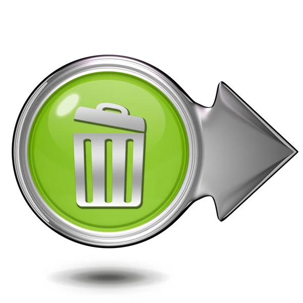 Mülleimer kreisförmiges Symbol auf weißem Hintergrund — Stockfoto