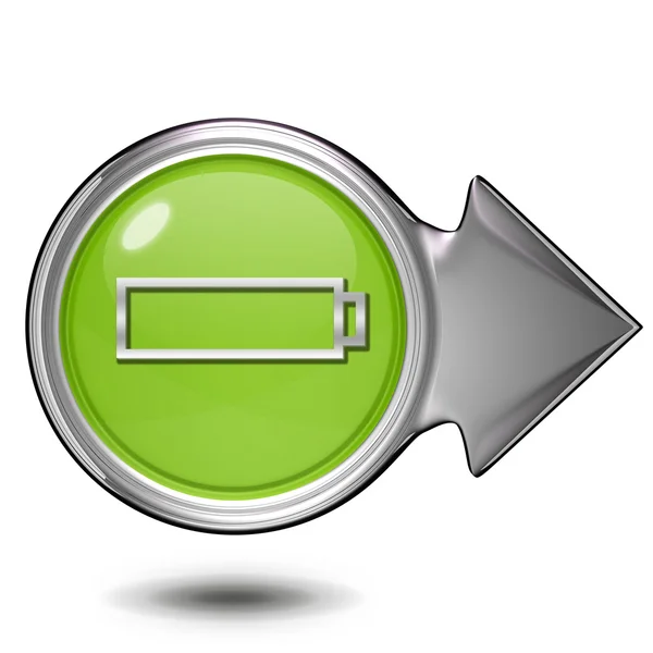 Okrągła ikona baterii na białym tle — Zdjęcie stockowe