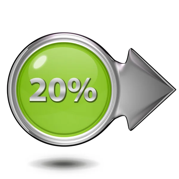 Twenty percent circular icon on white background — Stock Photo, Image