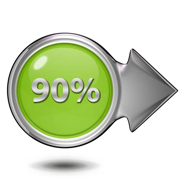 Ninety percent circular icon on white background — Stock Photo, Image