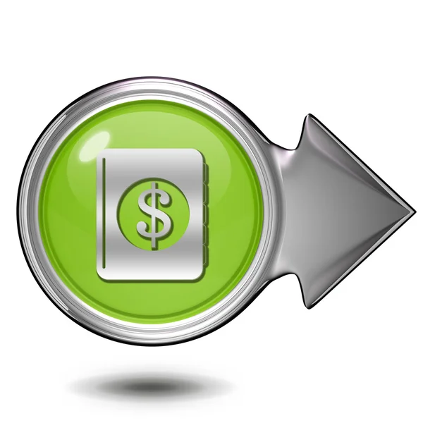 Dólar livro de dinheiro ícone circular no fundo branco — Fotografia de Stock