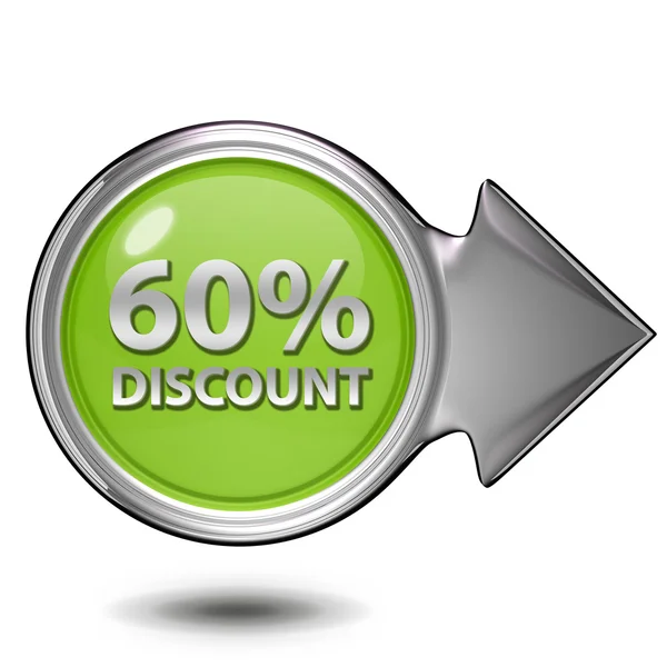 Discount sixty percent circular icon on white background — Stock Photo, Image