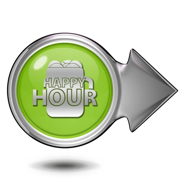 Happy hour circulaire pictogram op witte achtergrond — Stockfoto
