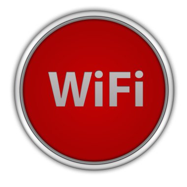 beyaz zemin üzerinde WiFi dairesel simgesi