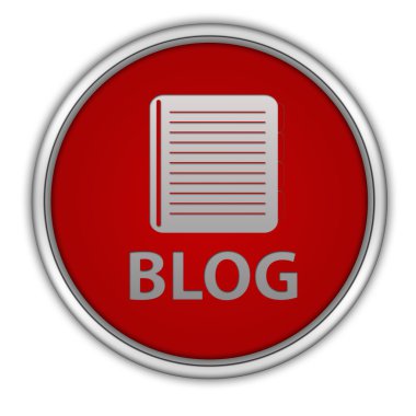 Beyaz arka plan üzerinde blog dairesel simgesi