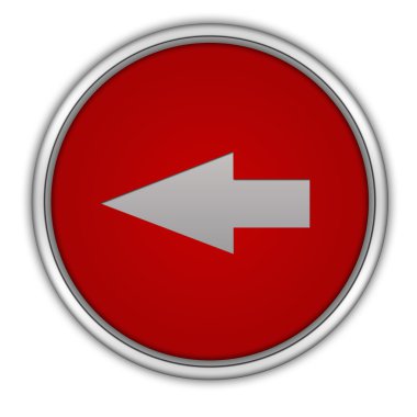 Beyaz arka plan üzerinde dairesel simgesini sol ok