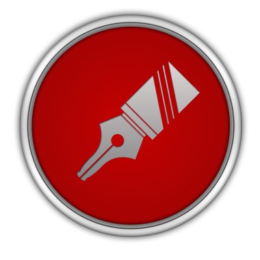 Beyaz zemin üzerine kalem dairesel simgesi