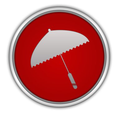 Beyaz arka plan üstünde şemsiye dairesel kutsal kişilerin resmi