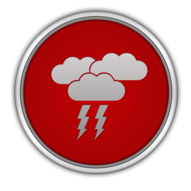 Beyaz arka plan üzerinde yağmur dairesel simgesi