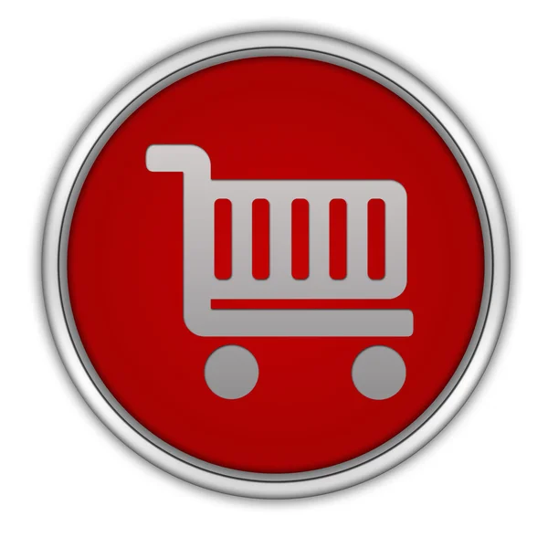 Carrinho de compras ícone circular no fundo branco — Fotografia de Stock