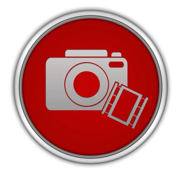 Camera circular icon on white background — Stock Photo, Image