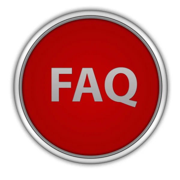 Faq circular icon on white background — Stock Photo, Image