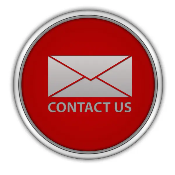 Contact us circular icon on white background — Stock Photo, Image