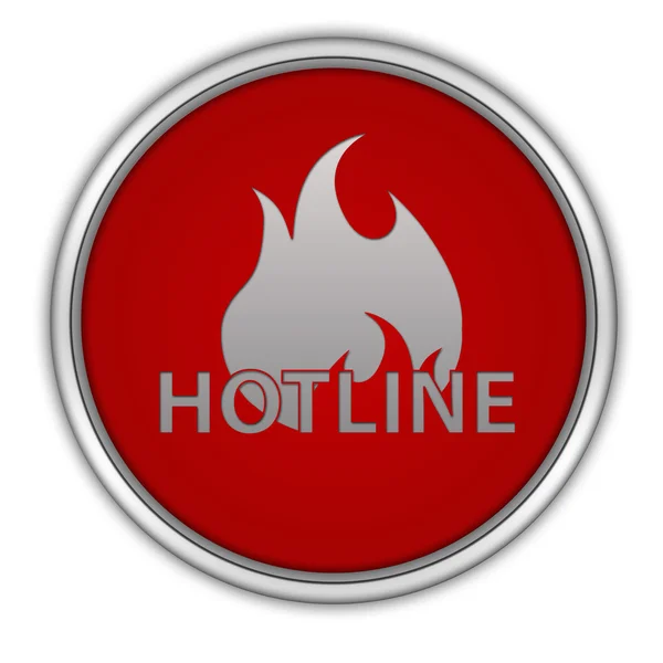Hotline icône circulaire sur fond blanc — Photo