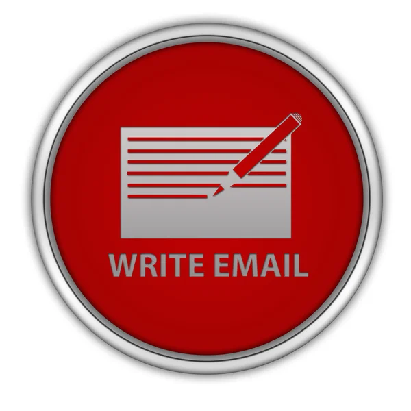 Email circular icon on white background — Stock Photo, Image