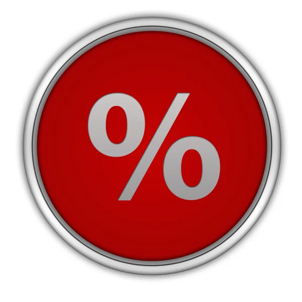 Icône circulaire en pourcentage sur fond blanc — Photo