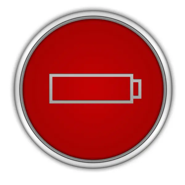 Okrągła ikona baterii na białym tle — Zdjęcie stockowe