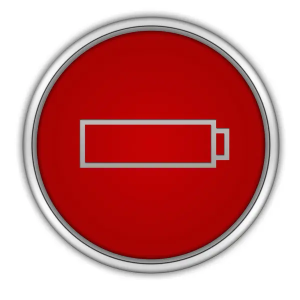 Battery circular icon on white background — Stock Photo, Image