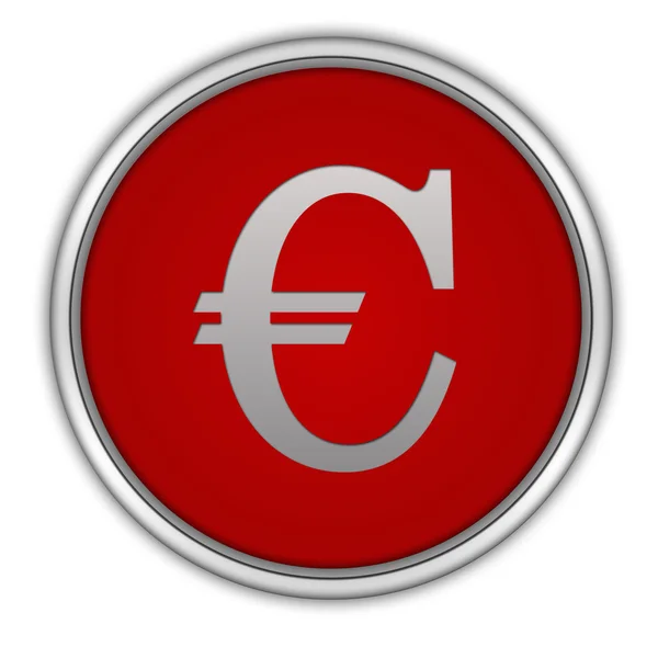 Icono circular Euro sobre fondo blanco —  Fotos de Stock