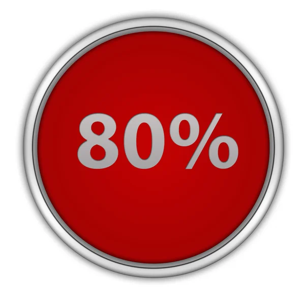 Achtzig Prozent rundes Symbol auf weißem Hintergrund — Stockfoto