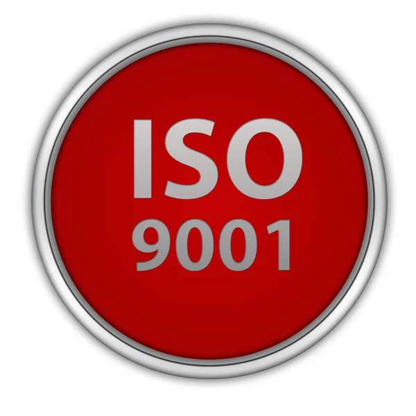 Iso 9001 icône circulaire sur fond blanc — Photo