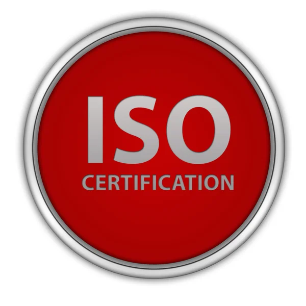 Iso icono circular de certificación sobre fondo blanco —  Fotos de Stock