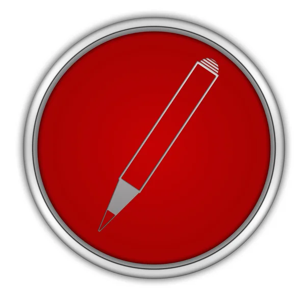 Icono circular a lápiz sobre fondo blanco —  Fotos de Stock